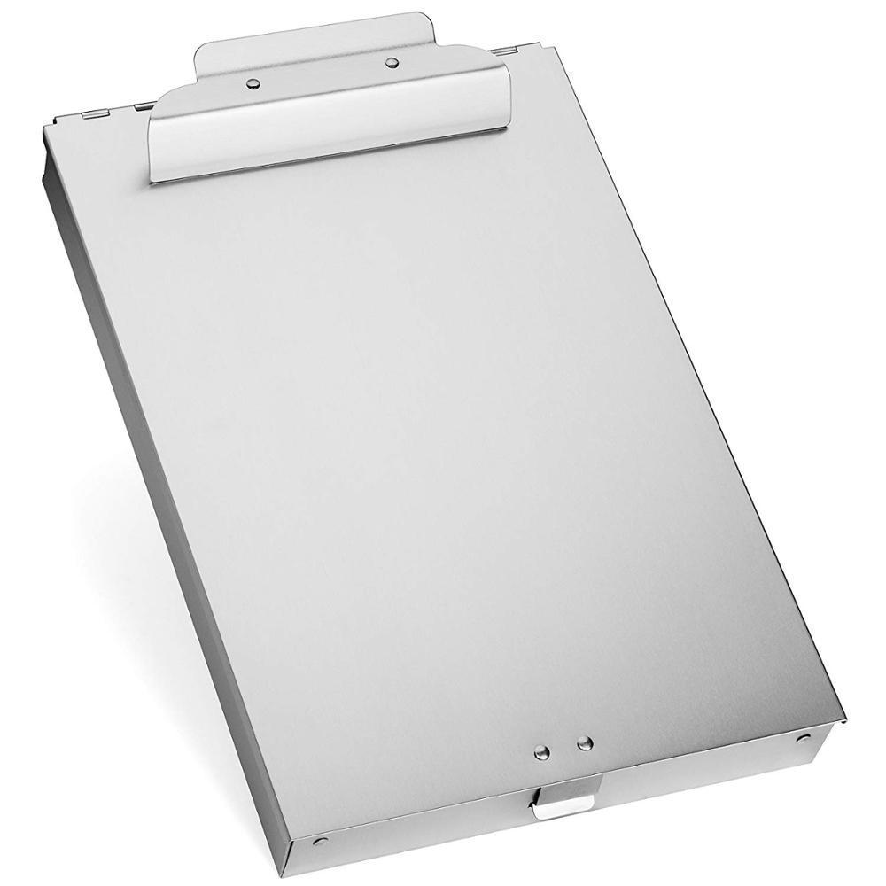 Metal Folding Aluminum Dual Storage Clipboard With Pen Holder