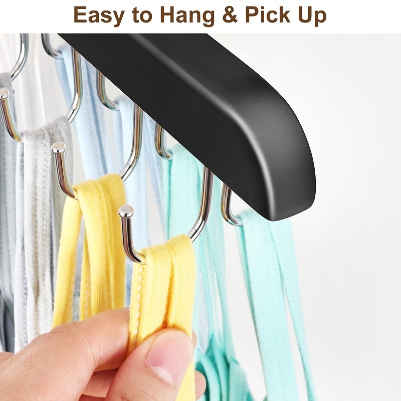 Bra Tank Top Hanger 20 Hooks Capacity Foldable Wood Space Saving Hanger Closet Organizers and Storage