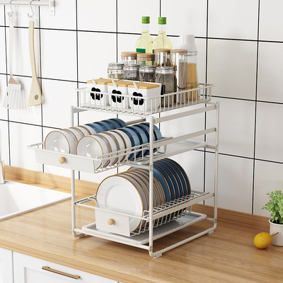 Folding Storage Shelf 2 Tiers Storage Holders Under Sink Rack