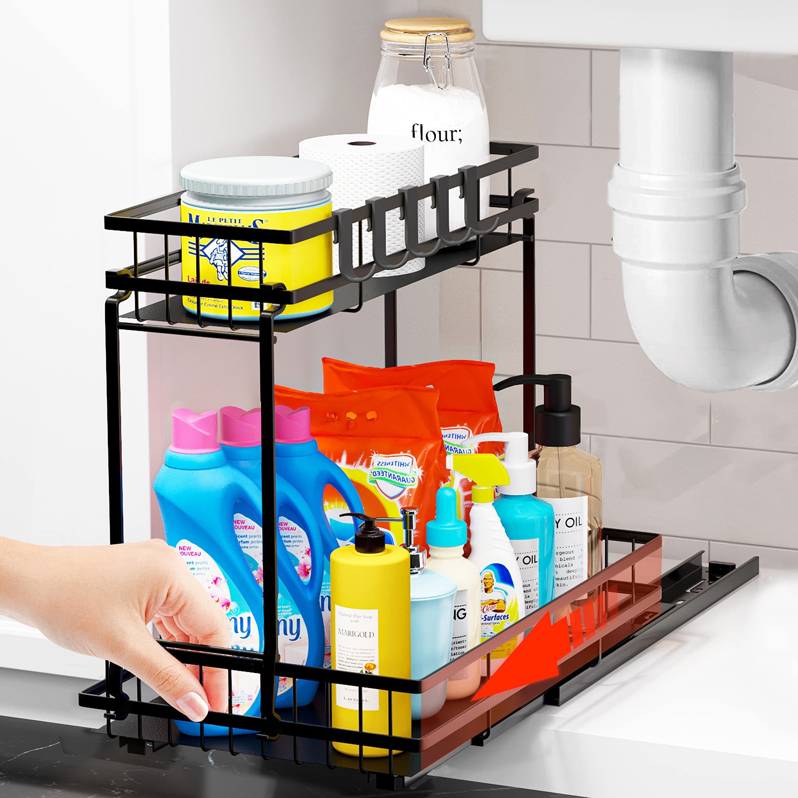 Under Sink Organizer and Storage Under Cabinet Storage and Organizers 2 Tier Metal Pull Out Under Sink Organizer for Kitchen