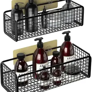 classics type anti-rust free drilling bathroom shelves shower shelves for bathroom storage matte black