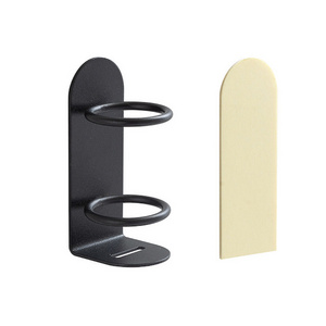 Bathroom Black Metal Carbon Steel Storage Organize Self Adhesive Wall Mounted Toothbrush Holder