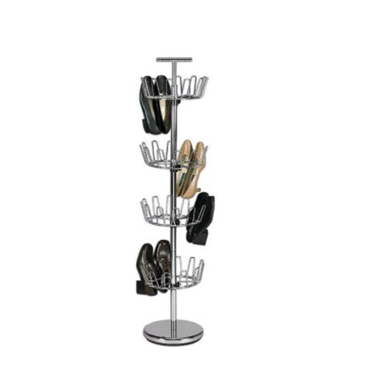 Manufacturer Custom Metal Counter Design Shoes Rack Stand Floor Storage 360 Rotating Shoe Racks for Home