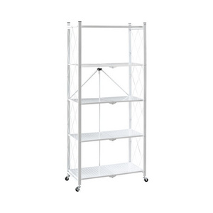 3/4/5 Metal Kitchen Oven Foldable Storage Shelf Unit Heavy Duty Collapsible Kitchen Organizer Shelves