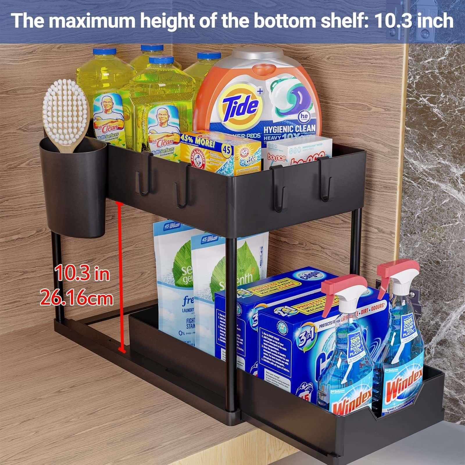 kitchen bathroom cabinet under the sink organizer two tier under sink organizer