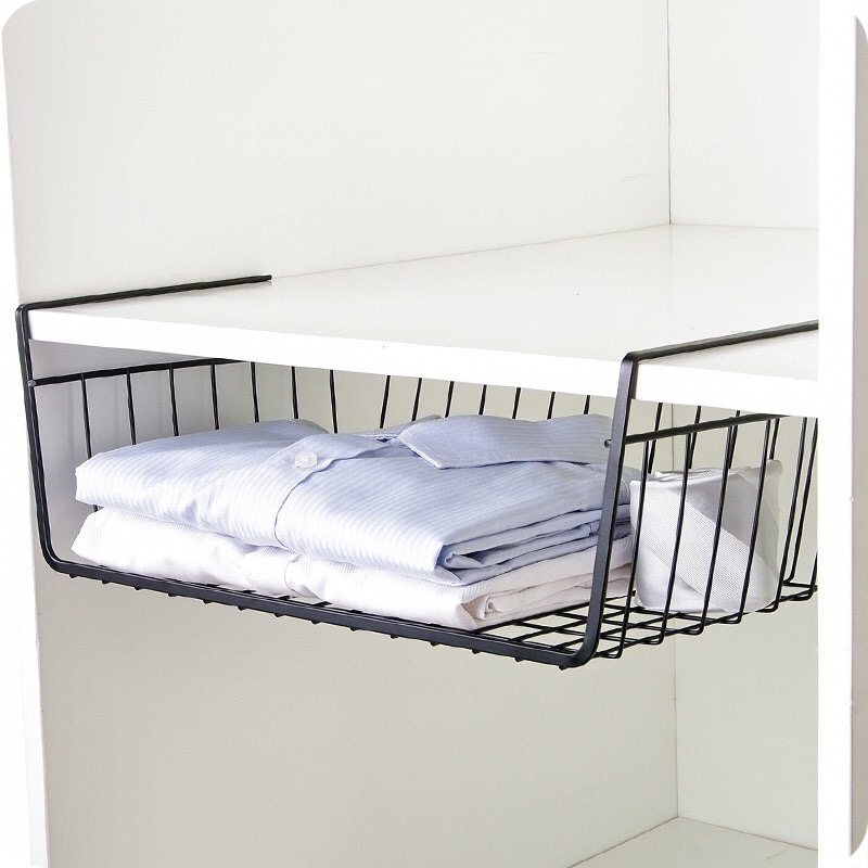 Wholesale Household Closet Hanging Metal Wire Cloth Towel Storage Basket