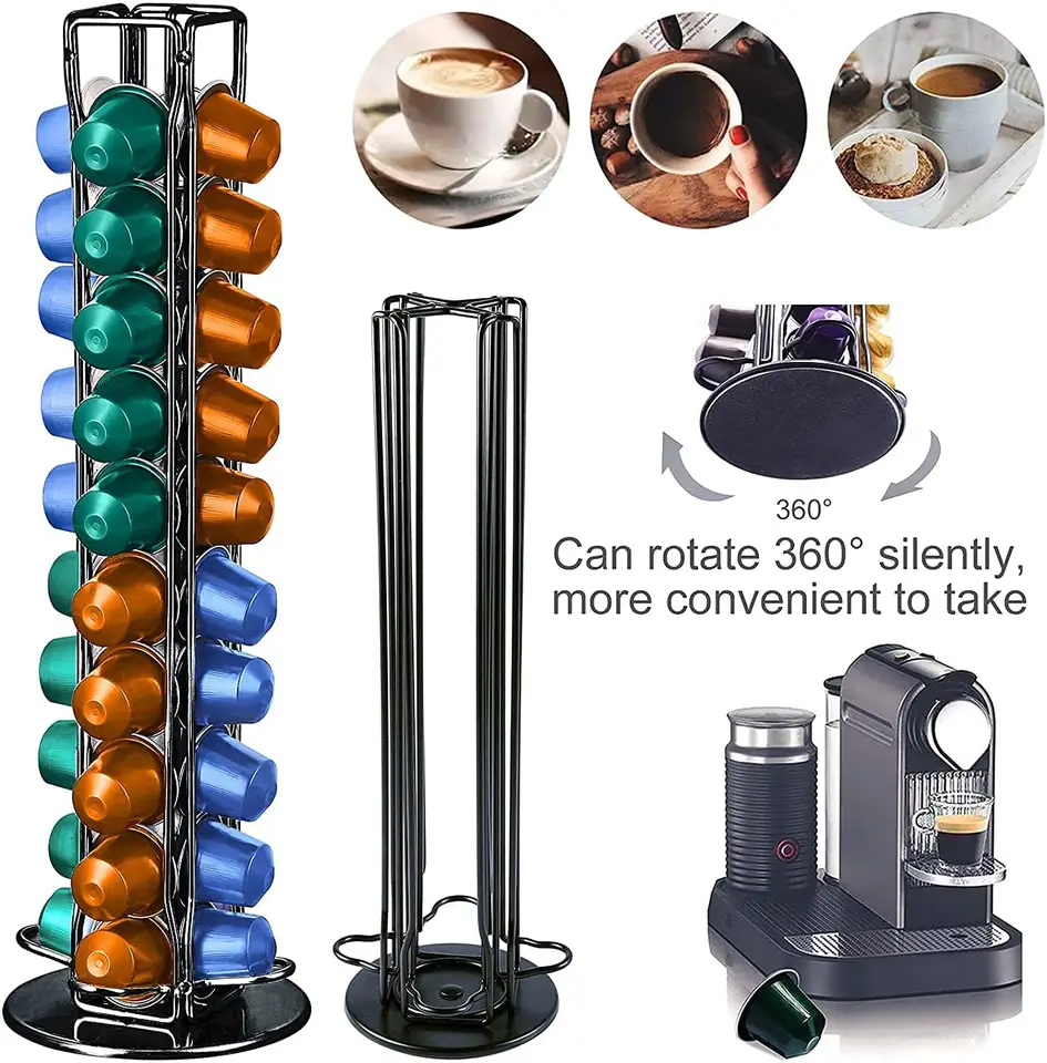 Silver Metal Iron Nespresso Coffee Capsule Pods Holder for 40 Pcs Capsules Nespresso