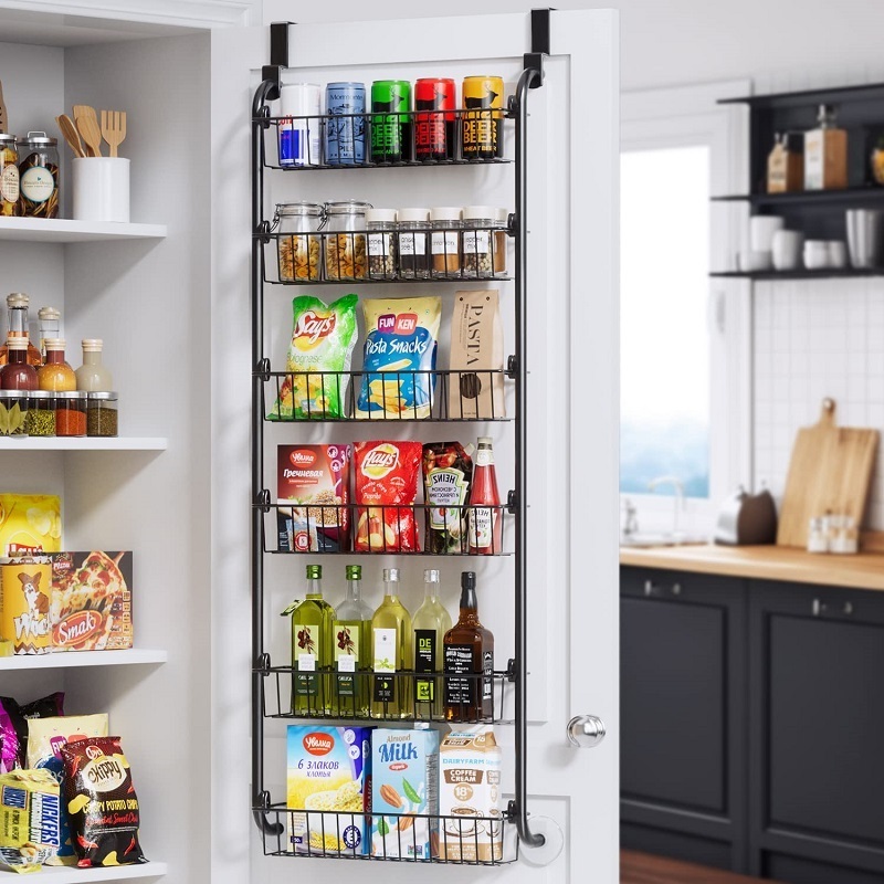 6-Tier Over the Door Pantry Organizer Heavy Duty Metal Over the Door Organizer Pantry Door Organizer