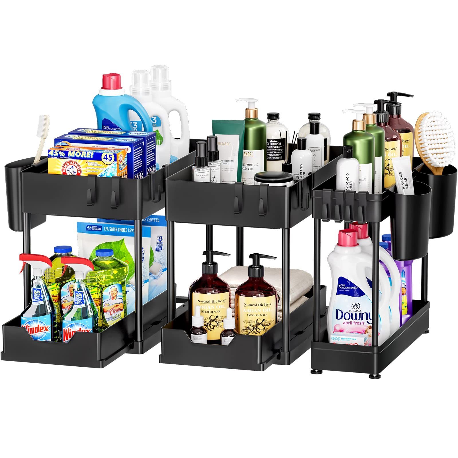 kitchen bathroom cabinet under the sink organizer two tier under sink organizer