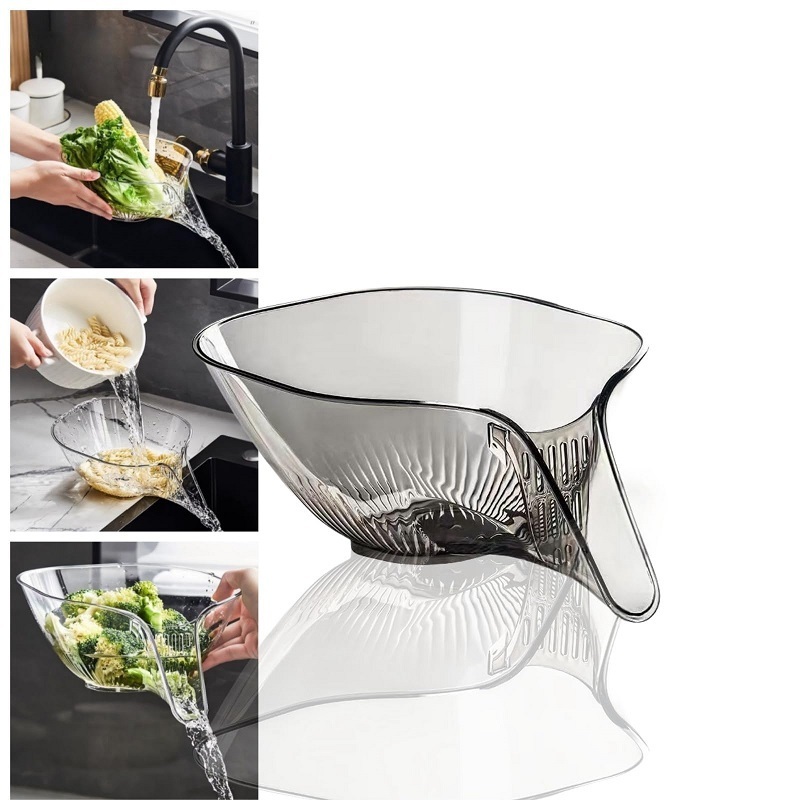 Multifunctional Drain Basket with Spout Kitchen Sink Strainer Drainage Basket Funnel