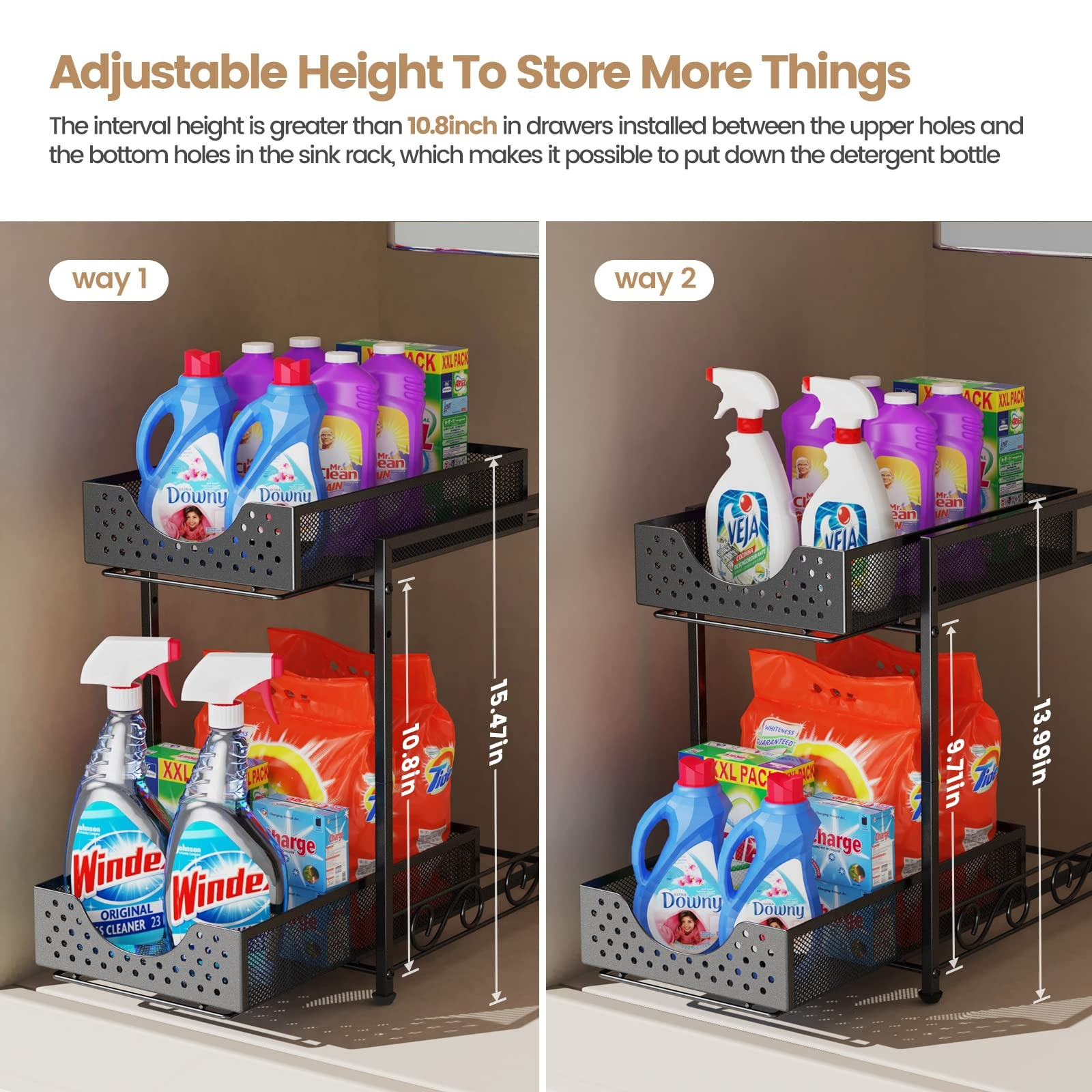 Under Sink Organizers and Storage Bathroom Cabinet Organizer 2 Tier Under Sink Organizer Pull Out Cabinet Organizer