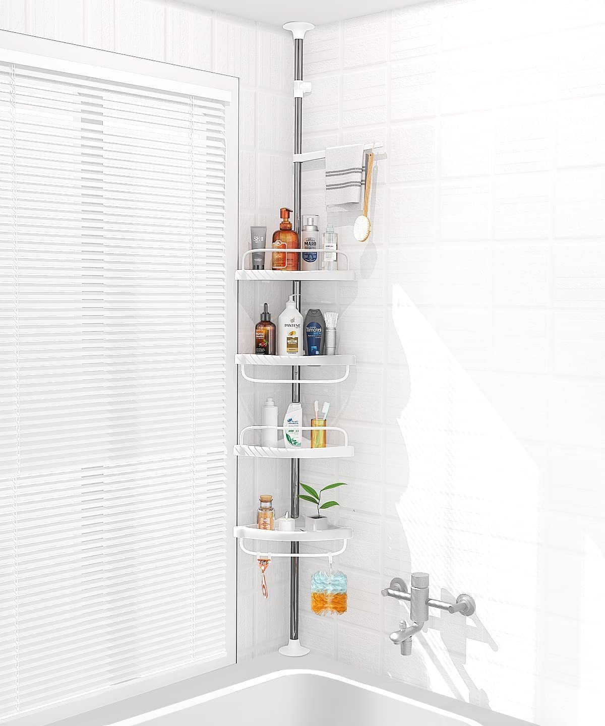 Toilet Corner Shelf Storage Rack Bathroom Stainless Steel Corner Rack Wall Mounted Shower Caddy Organizer