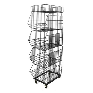 5 Tiers Floor Metal Wire Display Rack for store candy Pushing Sale