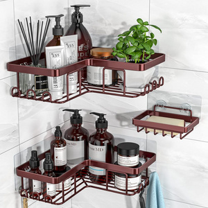 Bathroom Corner Adhesive Tray No Drilling wall mounted storage rack Corner Shower Stainless Steel Organizer Rack