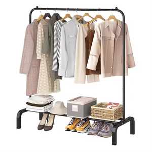 Bedroom Portable Floor Standing Metal Hanging Clothes Rack