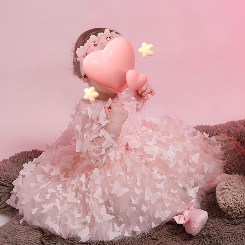 Princess Baby Girls Flower Bowknot Dress Infant 1st Year Birthday Party Wedding Baby Dresses