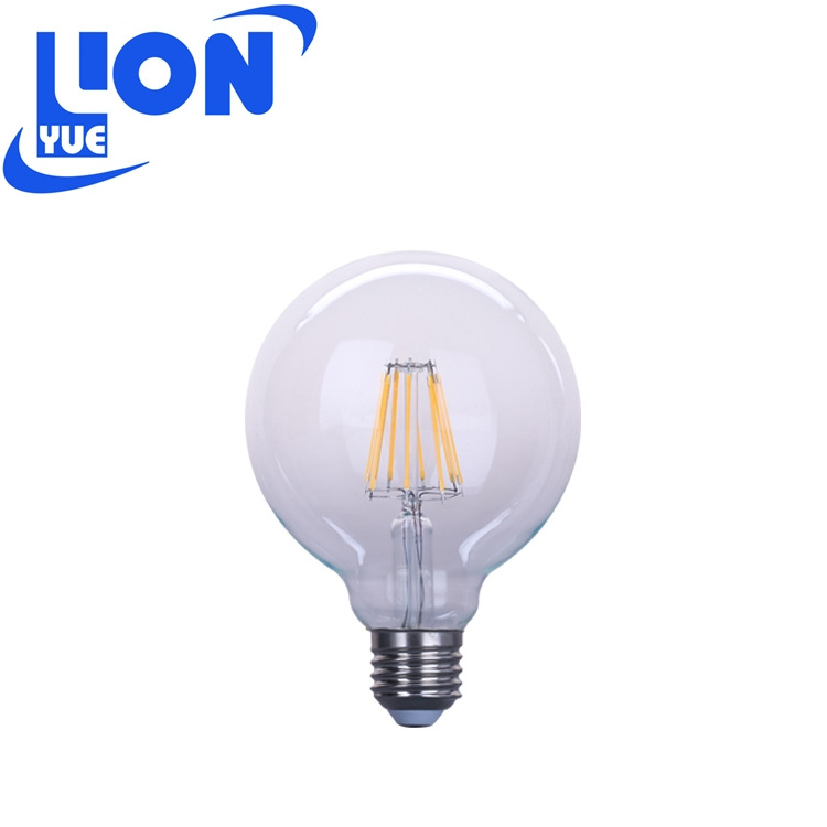 Longyue High Efficiency led Glass bulb G80 4w 6w 8w 12w for home cafe bar  Edison Led Filament Bulb