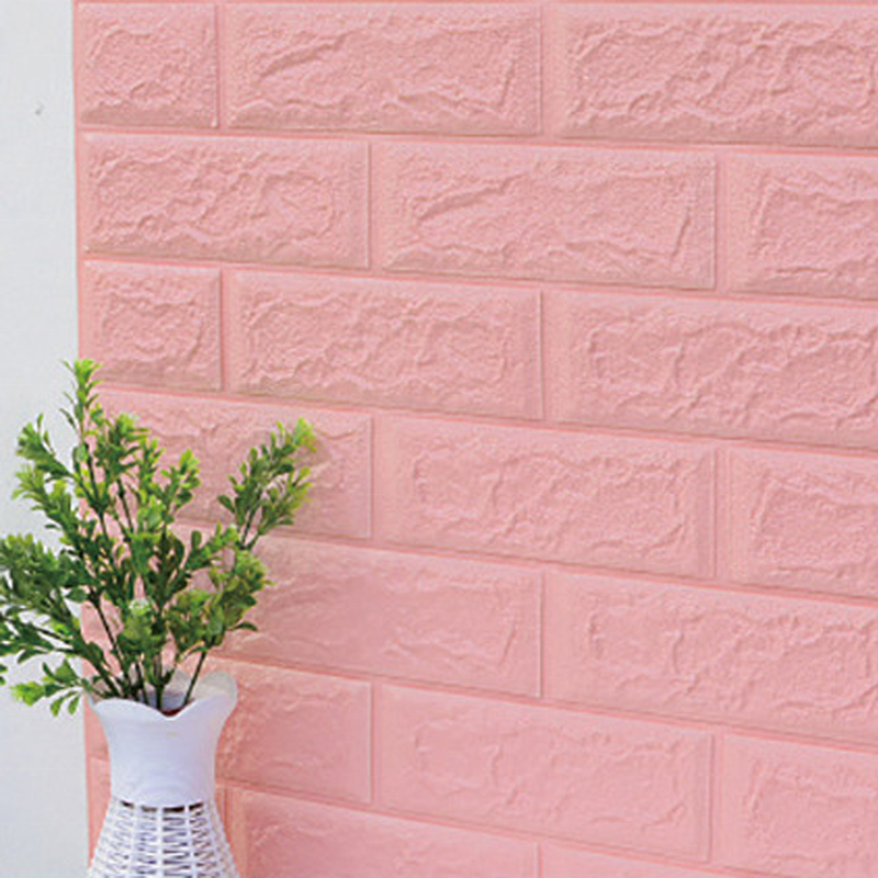 Longtime Pink White Green XPE Wall Panels 3D Brick Wallapaper Foam Wall Sticker For Home Decoration