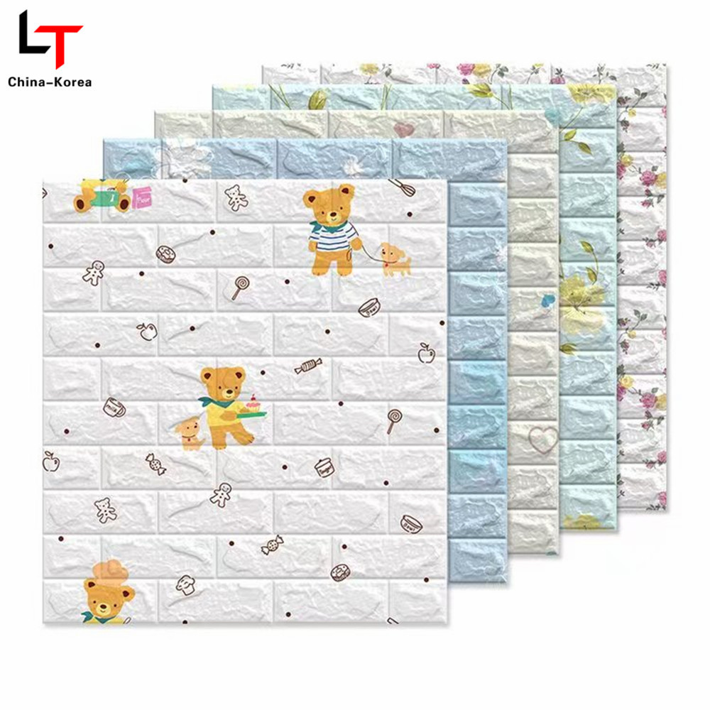 Longtime 3D Brick Wall Stickers Self-Adhesive Panel Decal PE Wallpaper Peel and Stick Wall Panels for TV Walls