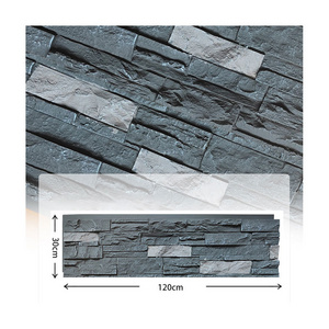 Longtime Home Decoration PU Cultural Stone Dark Grey color polyurethane faux stone wall panel