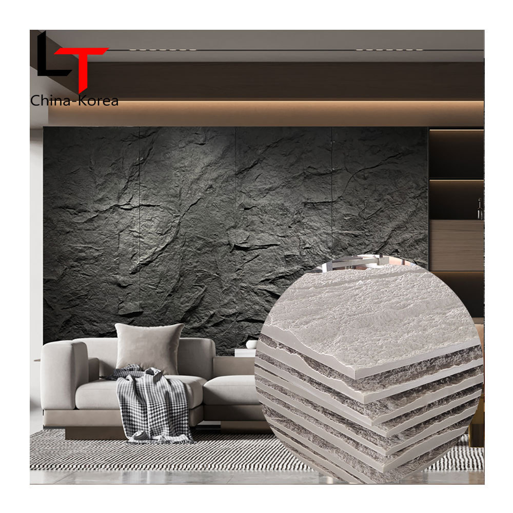 Longtime Light weight PU large faux pu stone rock 3d sound proof wall panels for house decoration