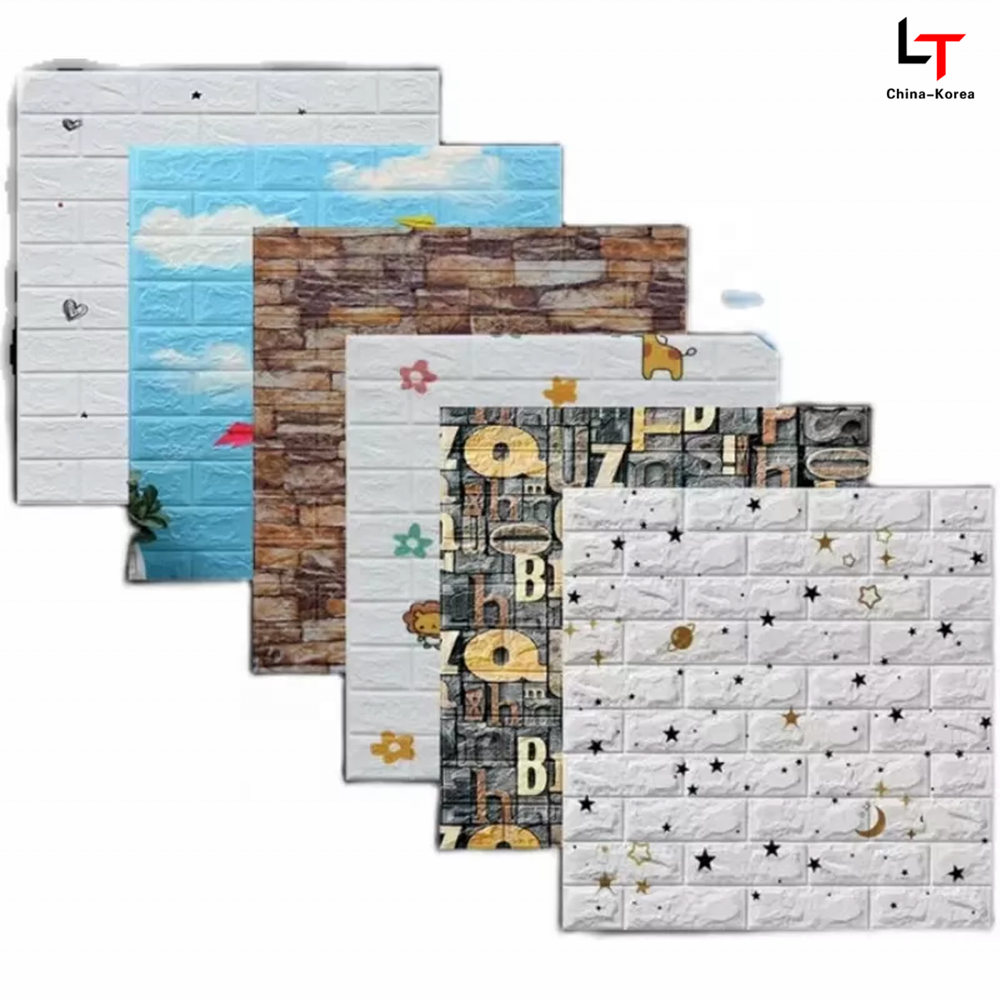 Self adhesive luxury vinyl  3d foam bricks peel and sticker wallpapers/wall coating for 3d home decoration