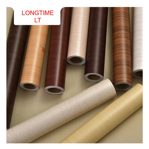 Longtime Wood grain melamine paper pvc vacuum  lamination films  pvc membrane foil