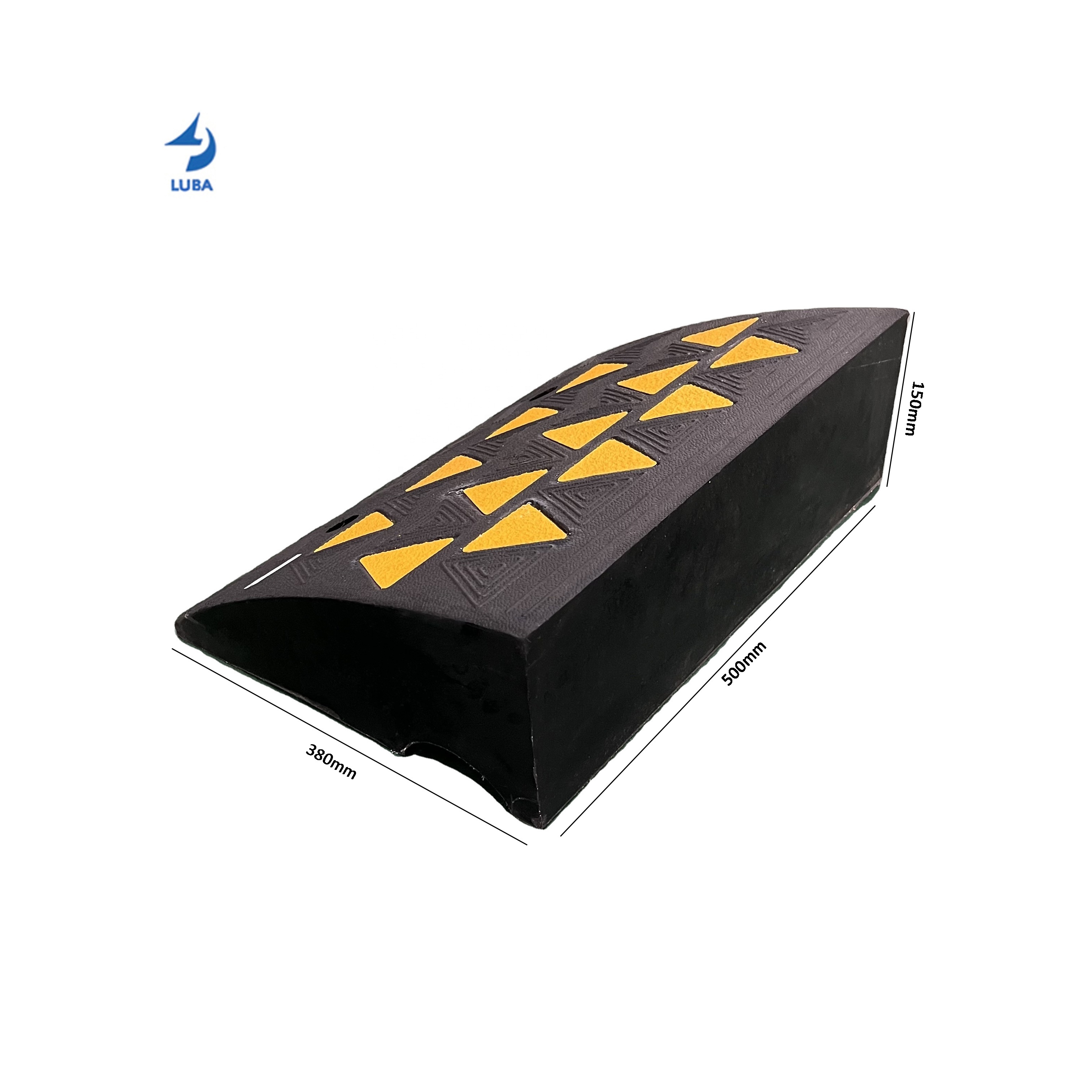 500*380*150mm Heavy Duty Truck Trailer Vehicle Roadside Kerbside Driveway Non-Slip Forklift Loading Dock Rubber Curb Ramps