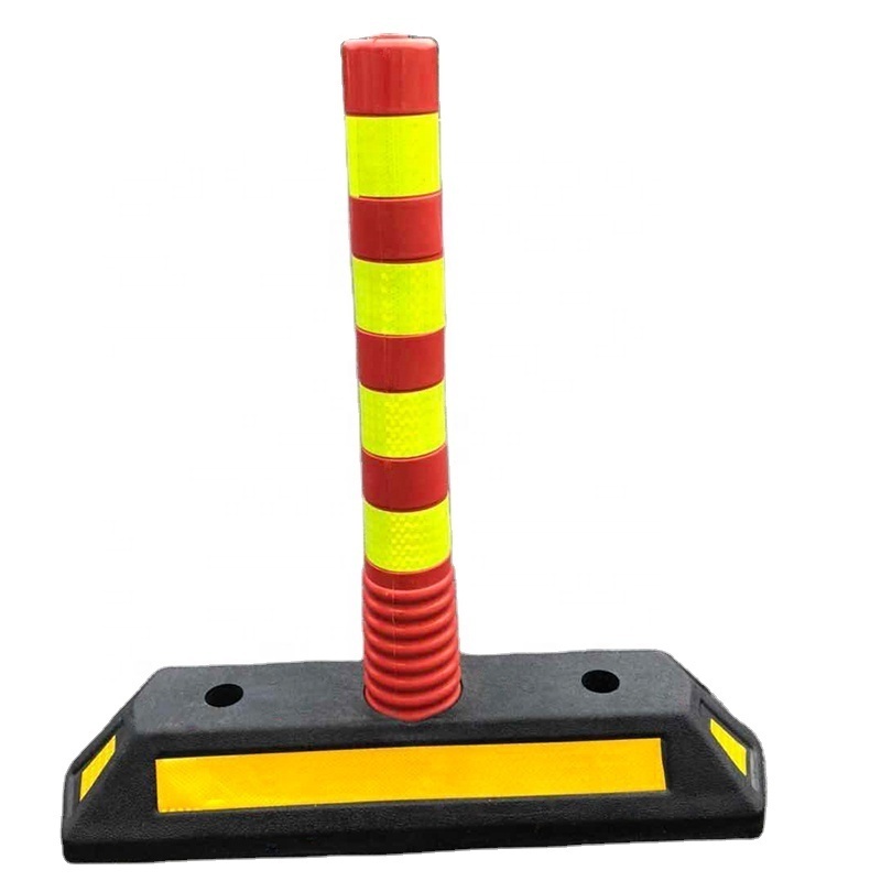 Roadway Road Safety Reflective Plastic Separator Lane Dividers With Rubber Base