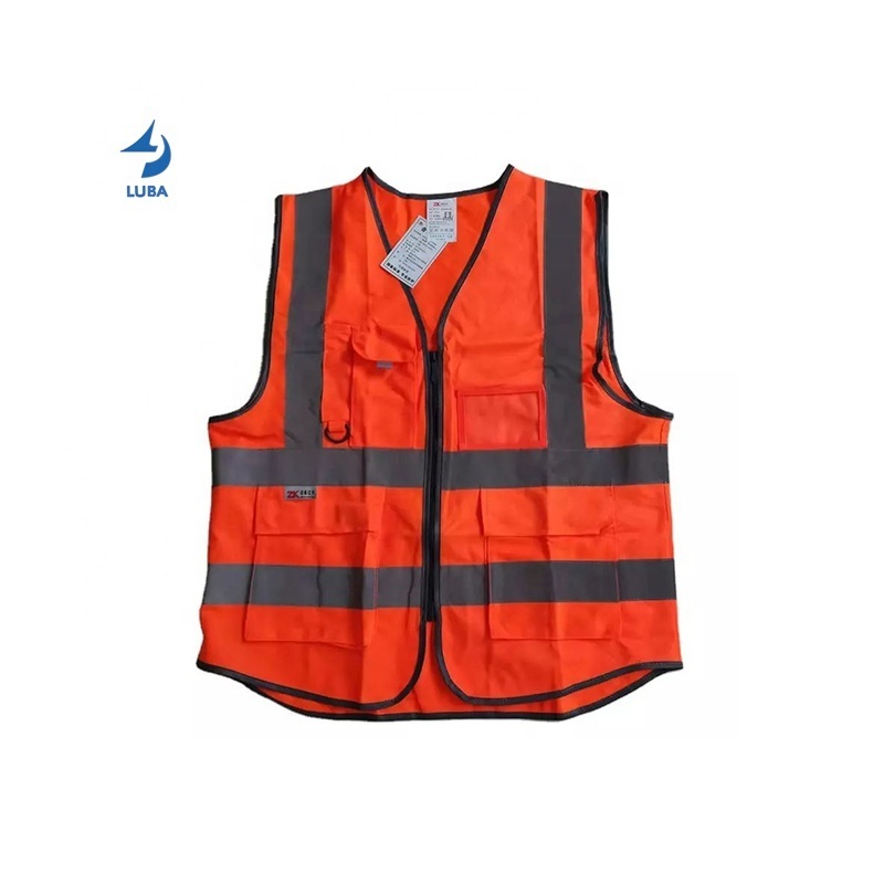 China Factory Custom Logo Color Construction High Visibility Reflective Safety Vest With Pockets