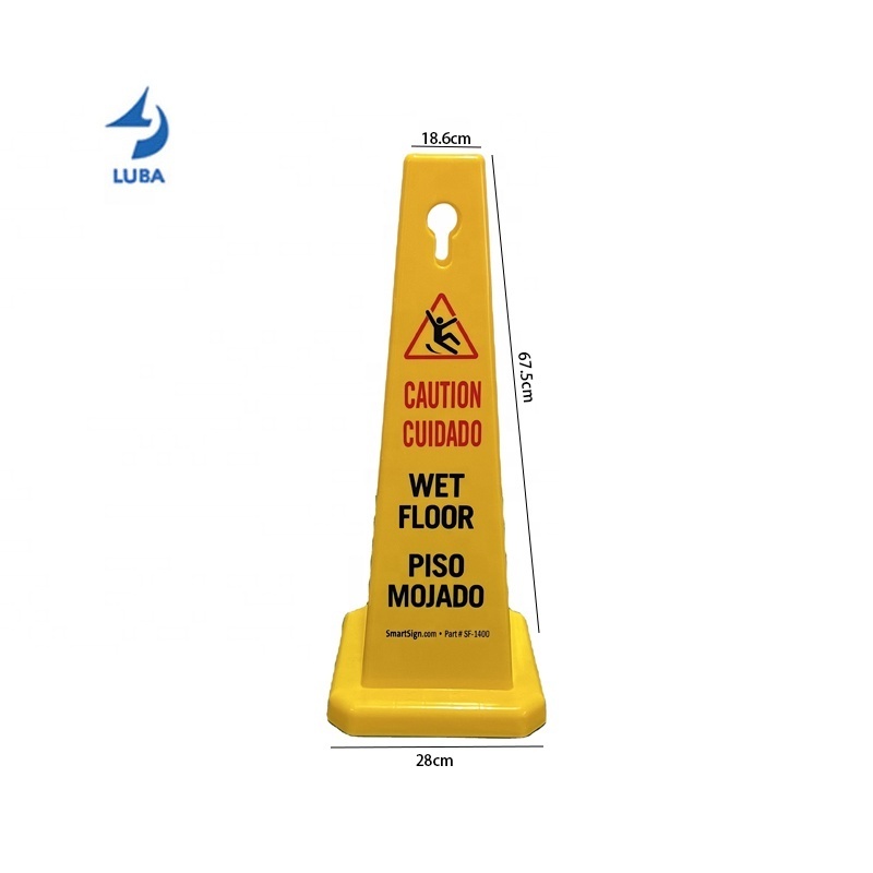 Wholesale Custom Plastic Warning Safety Signs Yellow Caution Wet Floor Sign Board