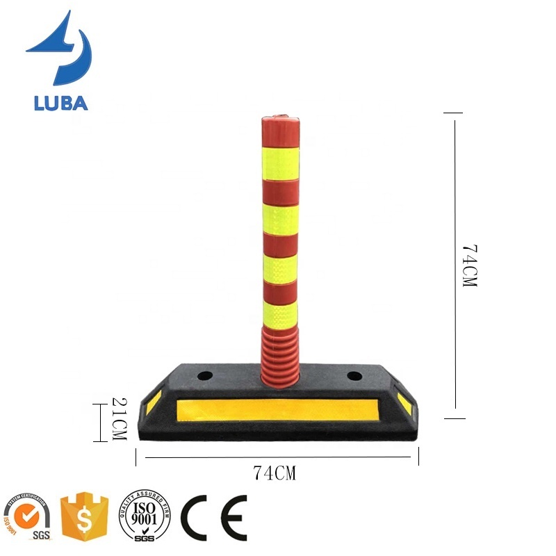 Roadway Road Safety Reflective Plastic Separator Lane Dividers With Rubber Base