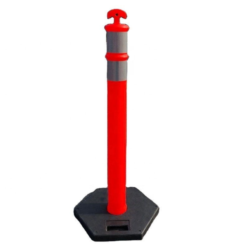 PE Traffic Bollard Reflective Traffic Delineator 115cm Warning Post