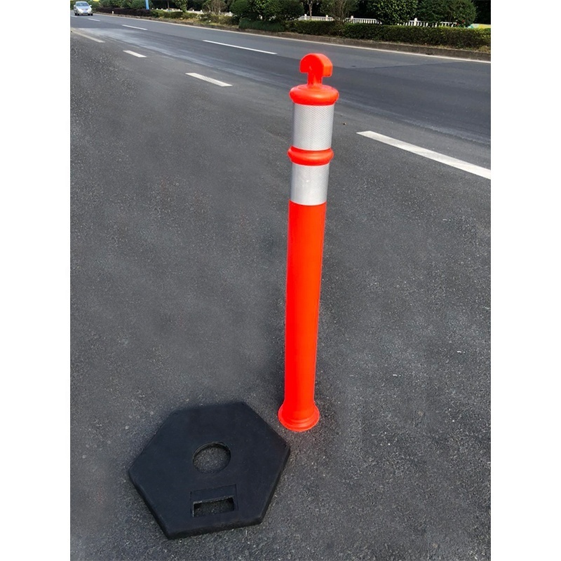 PE Traffic Bollard Reflective Traffic Delineator 115cm Warning Post