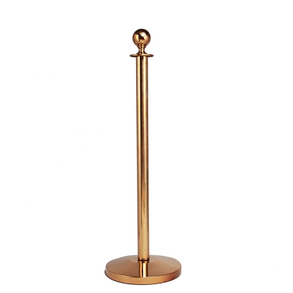 New Arrive Black Gold Bollard Red Carpet Walkway Bank Stands Traffic Crowd Control With Velvet Rope Poles