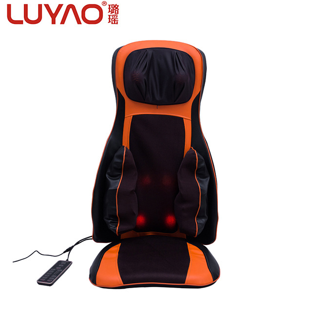 LUYAO Electric Vibrating Massage Chair Cushion Shiatsu Deep Kneading Heated Neck and Back Car Seat Massager with air pressure