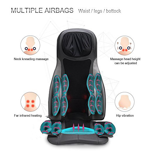 LUYAO Electric Vibrating Massage Chair Cushion Shiatsu Deep Kneading Heated Neck and Back Car Seat Massager with air pressure