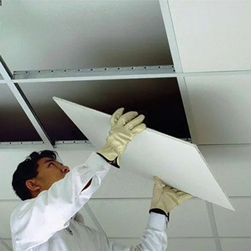 White Drop Ceiling Board in Installation Waterproof Washable and Fire Rated PVC Ceiling Panel for Office Kitchen Bathroom