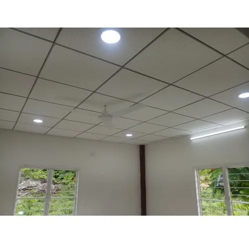 White Drop Ceiling Board in Installation Waterproof Washable and Fire Rated PVC Ceiling Panel for Office Kitchen Bathroom