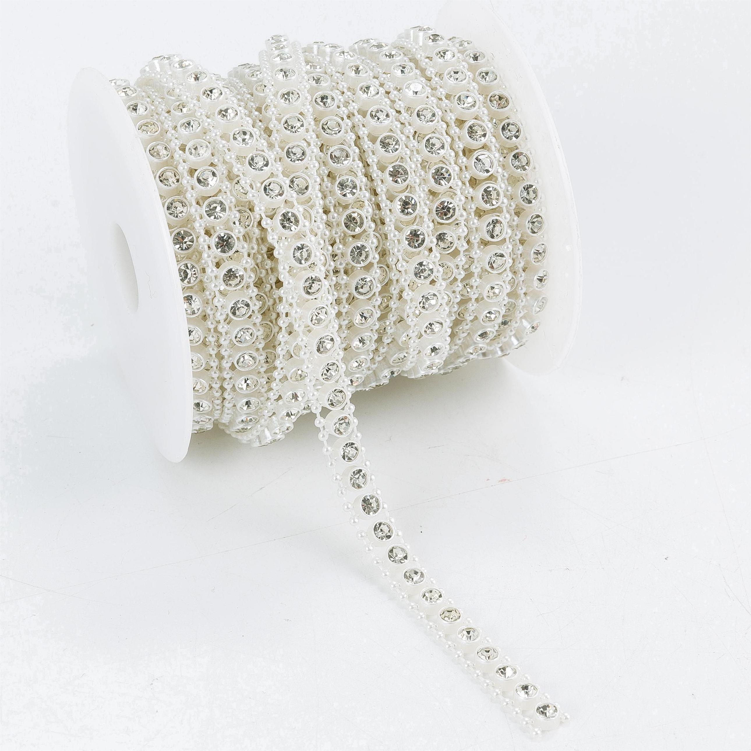 a roll Rhinestone Chain Glitter Crystal Strass Trim Glue-On DIY Rhinestone Chain For Party wedding Decorations