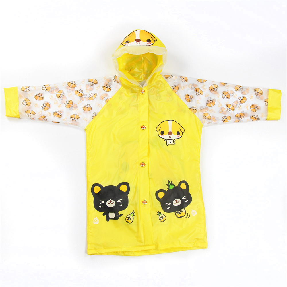 Wholesale Pvc Vinyl Kids Raincoat Manufacturers With Logo And Backpack For On The Way School