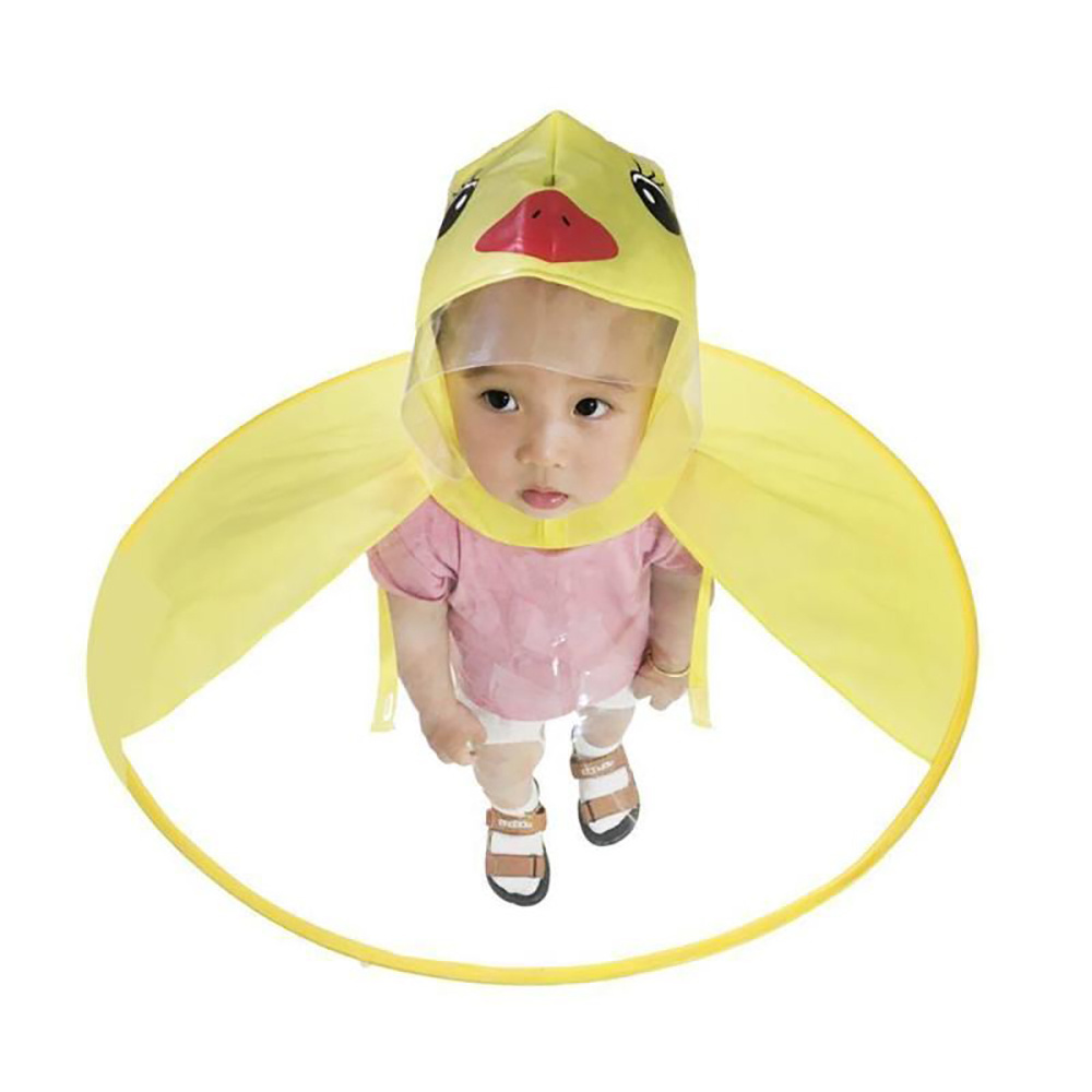 Wholesale Hot Sale Little Yellow Duck Baby Hiking PonchoChild Raincoat Child Cloak Little Ufo Raincoat