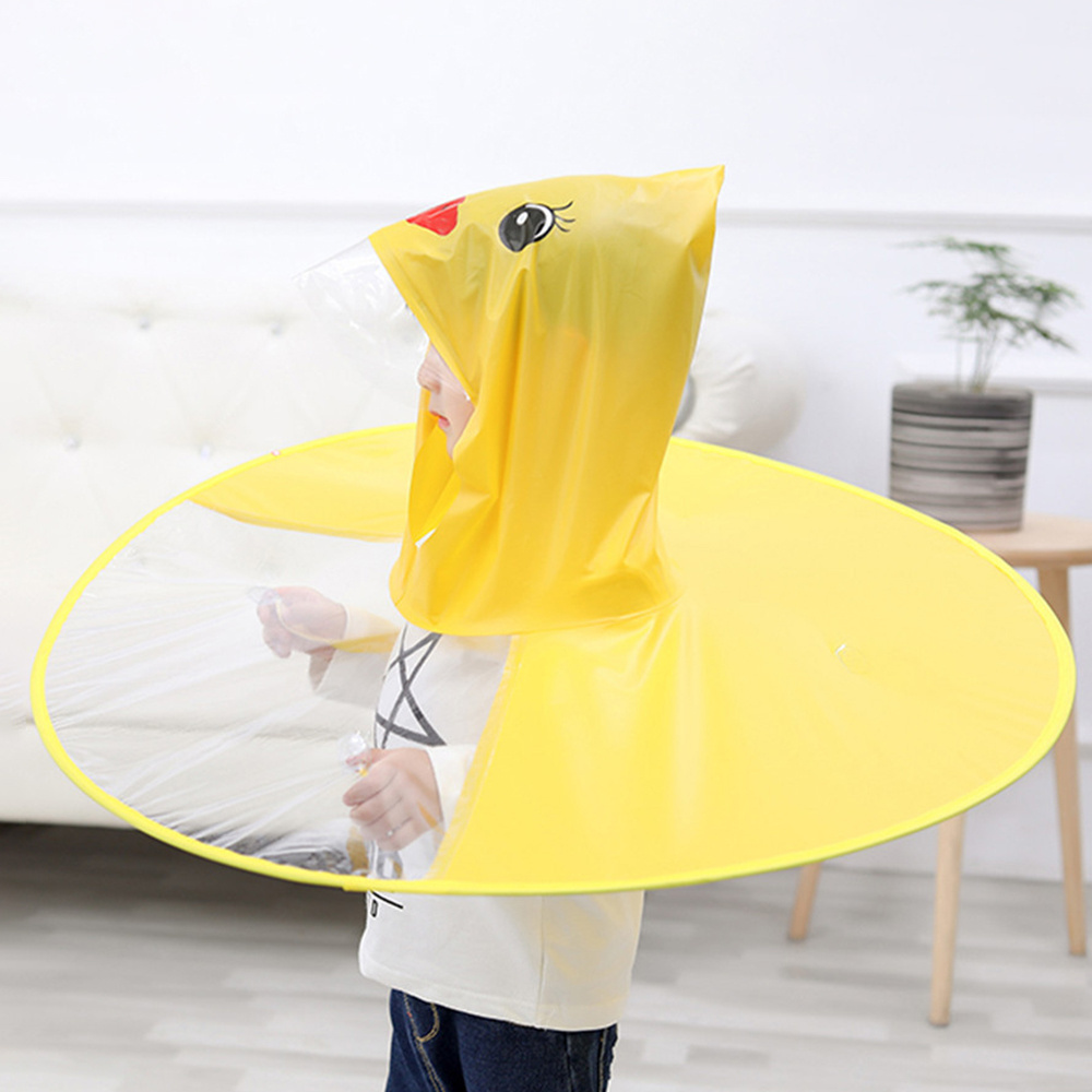 Wholesale Hot Sale Little Yellow Duck Baby Hiking PonchoChild Raincoat Child Cloak Little Ufo Raincoat