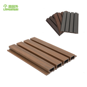 Linyuanwai Outdoor Plastic Composite Garden Cladding Exterior Waterproof Outdoor Fluted Wpc Wall Panel