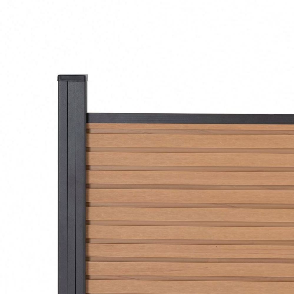 10ft High Outdoor Garden WPC Panel Fence Custom Size for Gate Waterproof and Easily Assembled HDPE and Wood Frame Coated