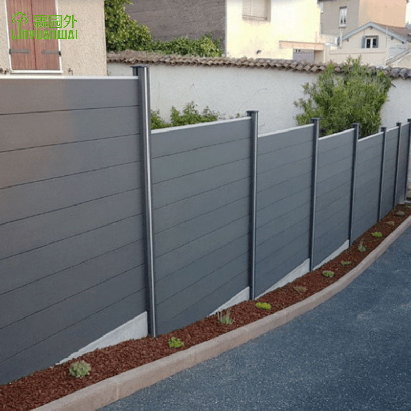 UV resistance garden WPC fencing screen outdoor wood grain privacy fence panels yard wood plastic composite fence