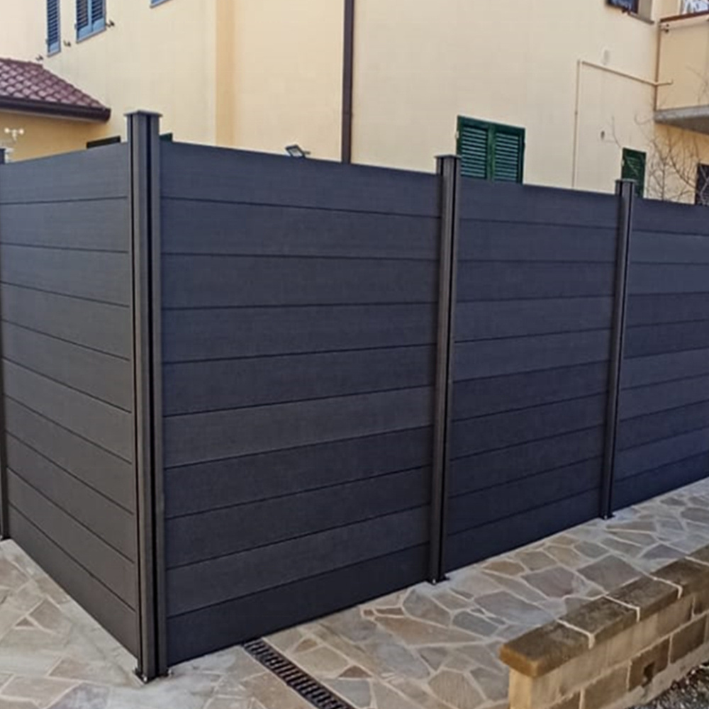 UV resistance garden WPC fencing screen outdoor wood grain privacy fence panels yard wood plastic composite fence