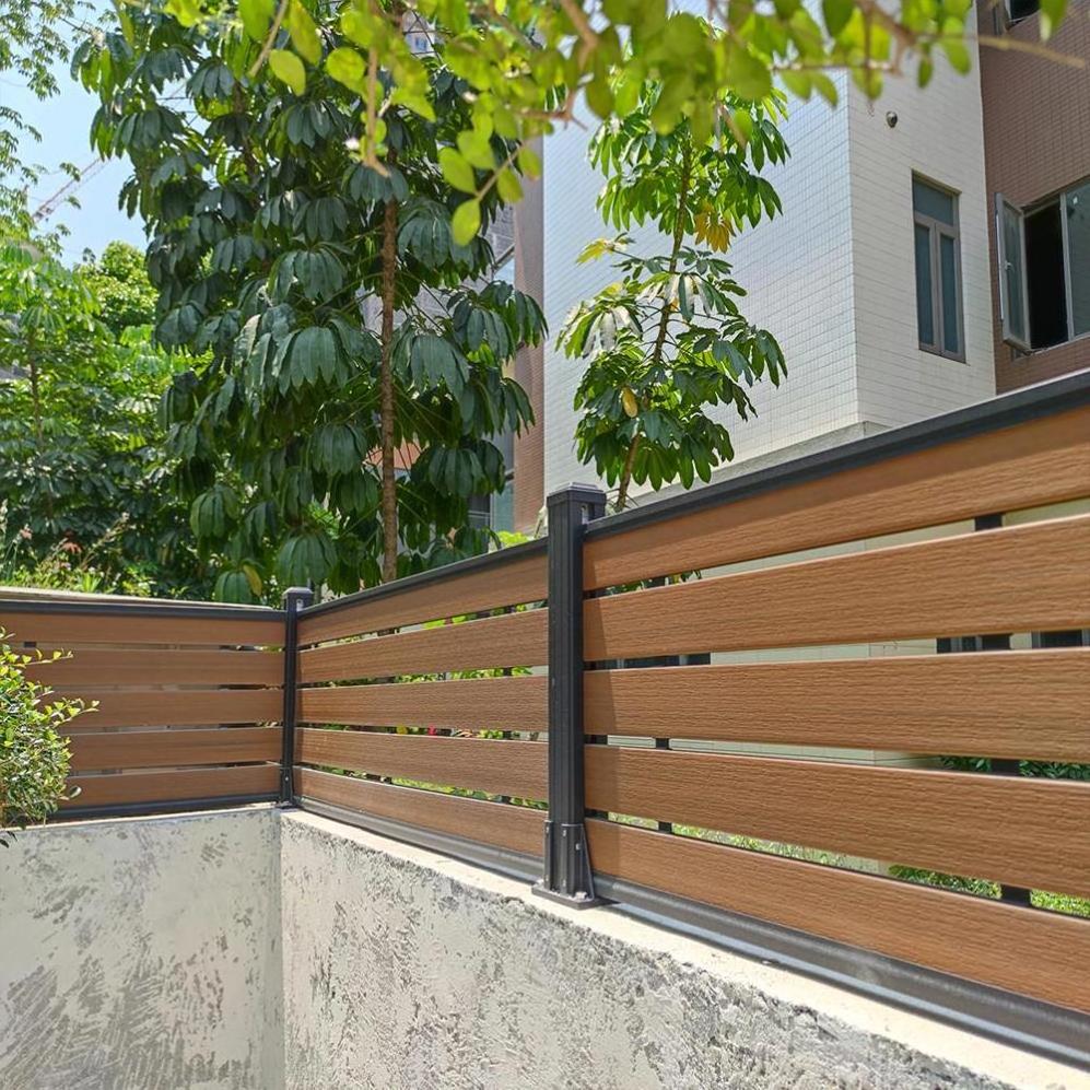 Modern outdoor house fence wpc cheap panels garden screen fence rail horse