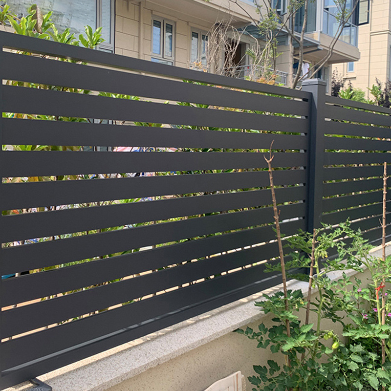 linyuanwai Modern design modular fence aluminum metal horizontal yard privacy slat fence panels outdoor garden fence