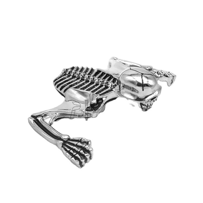 Steel Skeleton Decorative Figure For Harley Motorcycle 7 Inch Headlight Visor Fender Custom Skeleton Skull Chrome Statue